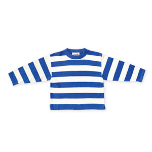Boy Shirts: Grown Stripe Long Sleeve Tee - Sea