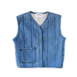 Grown Reversible Quilt Vest - Denim & Paint