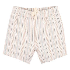 Boys Pants: Bebe Boys Stripe Short - Natural Stripe