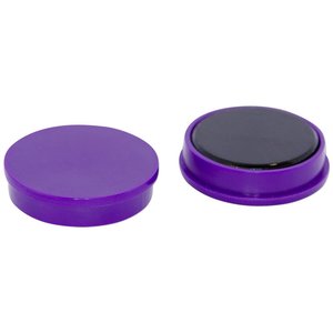Ferrite Whiteboard Button Magnet - 30mm x 7mm | Purple