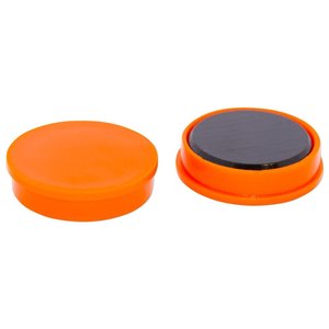 Ferrite Whiteboard Button Magnet - 30mm x 7mm | Orange