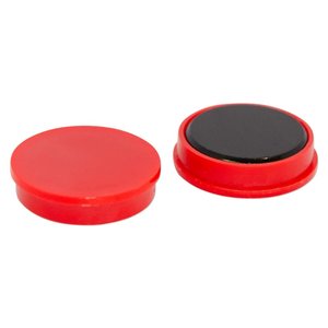 Ferrite Whiteboard Button Magnet - 30mm x 7mm | Red