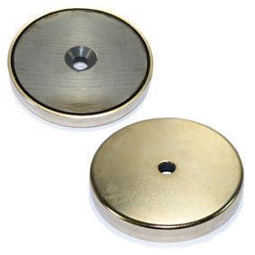 Ferrite Pot Magnet - (OD)90mm x (H)12mm | Countersunk Hole
