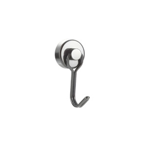 Neodymium Rare Earth Magnets: Neodymium Swivel Magnet with Hook - 25mm diameter I Silver Coating