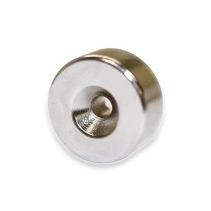 Rare Earth Neodymium Ring Magnets: Neodymium Countersunk Ring Magnet - 25mm x 12/6mm x 10mm N38 | NORTH