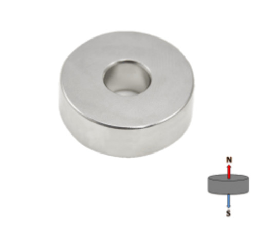 Rare Earth Neodymium Ring Magnets: Neodymium Ring Magnet - (OD)12.7mm x (ID)3.175mm x (H)3.175 mm | N45