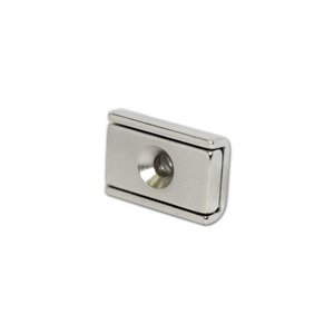 Rare Earth Countersunk Holding Magnets: Neodymium Rectangular Pot Magnet - Countersunk 20mm x 13.5mm x 5mm