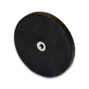 Female Thread Neodymium Pot Magnet - Diameter 66mm x 8mm with Rubber Case