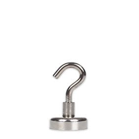 Neodymium Pot Magnet with Threaded Hook - 16mm x 37mm