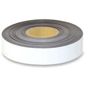 Coloured Magnetic Strips Magnetic Tape: Rewritable White Magnetic Tape - 50mm x 0.8mm | 30m ROLL