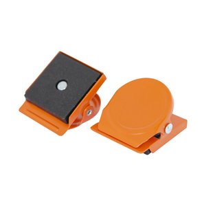 Orange Square Round Memo Clip Magnets | 30mm | 10 Pack