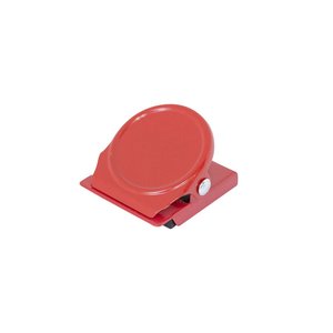Red Square Round Memo Clip Magnet | 30mm