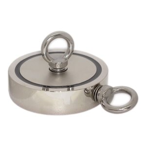 Rare Earth Neodymium Holding Pot Magnets: Neodymium Fishing Magnet with M12 Threaded Eyelet - 136mm x 92mm