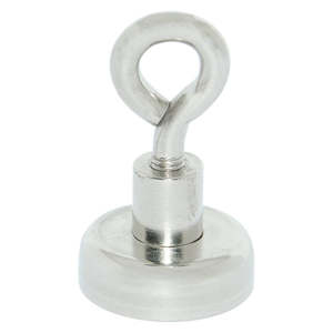 Neodymium Pot Magnet with Threaded Eyelet - 25mm x 4mm