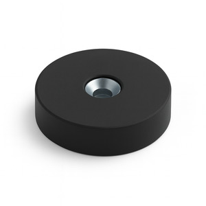 Rubber Coated Neodymium Pot Magnet – (D) 34mm x (H) 8mm | Countersunk 4.5mm Hole