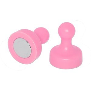 Pin Magnets: Pink Pin Whiteboard Magnets - 19mm diameter x 25mm | 6 PACK