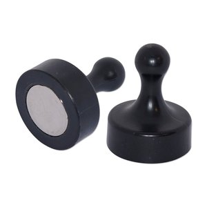 Pin Magnets: Black Pin Whiteboard Magnets - 29mm diameter x 38mm | 4 PACK