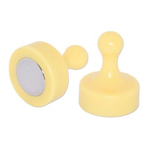 Yellow Pin Whiteboard Magnets - 29mm diameter x 38mm | 4 PACK