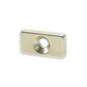 Rare Earth Countersunk Magnets: Neodymium Block Magnet - 20mm x 10mm x 4mm | Countersunk 4-8mm Hole
