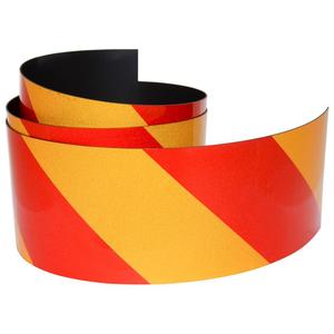 Automotive: Reflective Magnetic Tape | Hi-Vis Red and Yellow | 75mm x 0.8mm | PER METRE | Supplied As Continuous Length