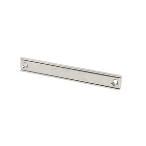Nickel Coated Magnets: Neodymium Rectangular Pot Magnet with Countersunk Holes - 100mm (L) x 13.5mm (W) x 5mm (H)