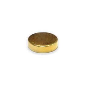 Gold Coated Magnets: Neodymium Disc - 6mm x 2mm Gold NO DIMPLE