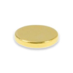 Gold Coated Magnets: Neodymium Disc - 20mm x 3mm Gold
