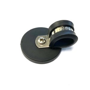 Rubber Coated Neodymium Pot Magnet - Diameter 43mm x 30mm with Rubber-lined P Clamp