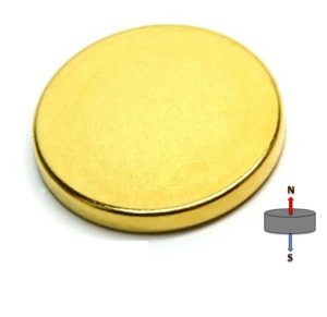 Disc Magnets: Neodymium Disc Magnet 22mm x 1.8mm N42 GOLD