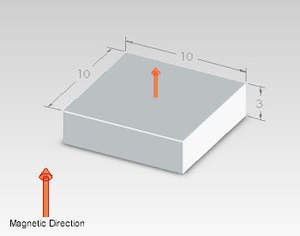 Magnetic Blocks: Neodymium Block Magnet - 10mm x 10mm x 3mm | N48