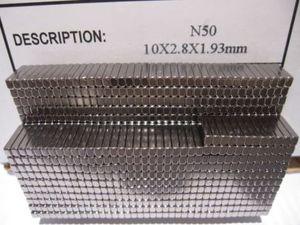 Neodymium Block Magnet - 10mm x 2.8mm x 1.9mm | N50