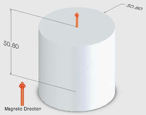 Neodymium Cylinder Magnet 50.8mm x 50.8mm N50