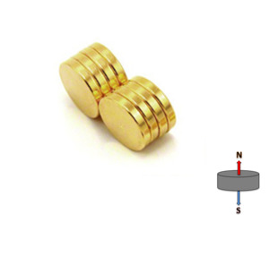 Neodymium Disc Magnet 8mm x 1mm N50 GOLD
