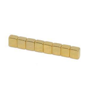 Neodymium Block Magnet - 3.7mm x 2.2mm x 3.2 mm | N52 | Gold Coating