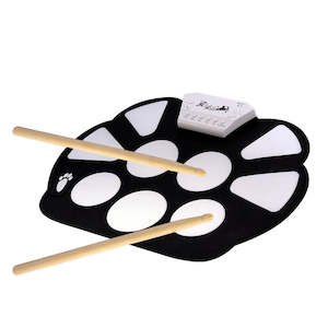 Gadgets: Portable Drum Pad - Flexible Mat, 9 Drums, Included Drumsticks and Pedals