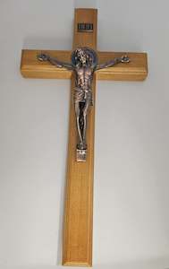Cultural: St Benedict Wood Crucifixes Stand -(39) cm