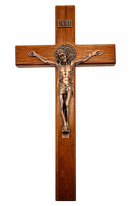 Frontpage: Wooden Wall Crucifix 39.5cm – Hanging Cross with Christ Figure