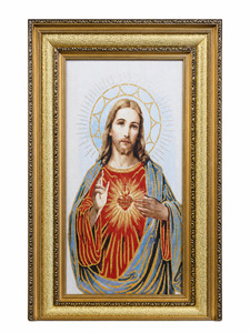 Sacred Heart of Jesus Double Gold Frame Wall Art – 44cm x 74cm