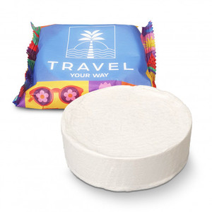 Products: Compressed Towel Blank or Custom Branded AMPM Promo & Apparel