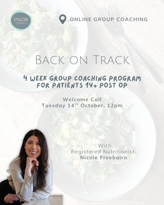 Back On Track - 4 week Bariatric Group Coaching Program - October