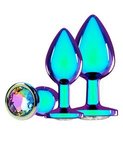 Anal Toys: Ouch Venice Metal Butt Plug Set Iridesce