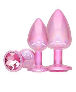 Ouch Paris Metal Butt Plug Set Pink