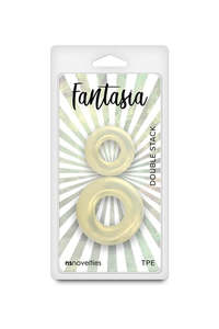 Cock Rings: Fantasia Double Stack Rings Amber Set of 2 Sizes