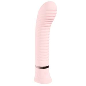 Loveline Divine 10 function Ribbed G-spot Vibe Silicone Rechargeable Waterproof - Pink