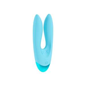 Vibrators: Loveline Amour 10 function Dual Motor Vibe Silicone Rechargeable Waterproof - Blue