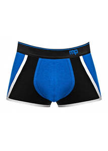Mens Underwear: Male Power Retro Panel Short Royal Blue Black L 155265