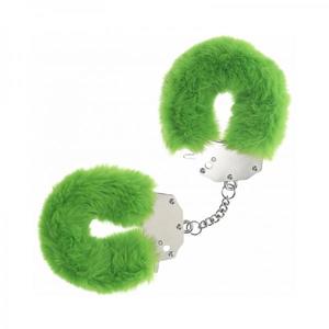 Cuffs: Ouch Fluffy Handcuffs Green