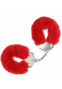 Cuffs: Ouch Fluffy Handcuffs Red