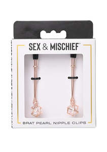 Nipple Clamps: S&m Brat Pearl Nipple Jewellery