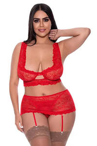 Bra Sets: Exposed Ooh La Lace Bra Set 2XL
